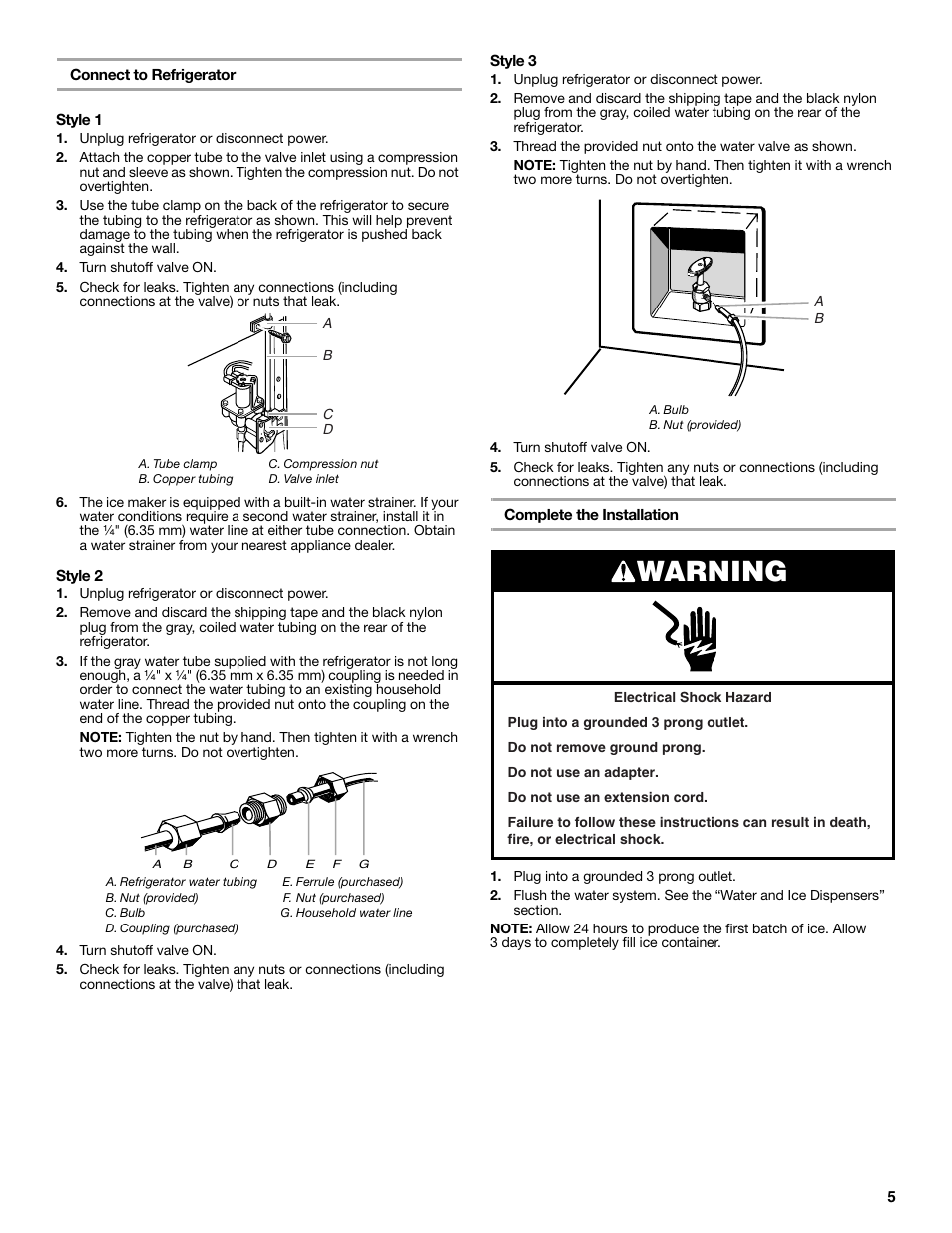 Warning | Estate 2318600 User Manual | Page 5 / 40