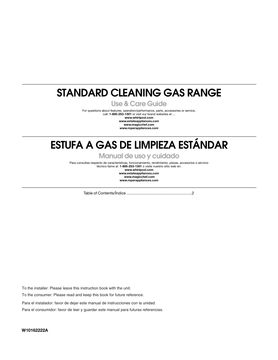 Estate W10162222A User Manual | 28 pages