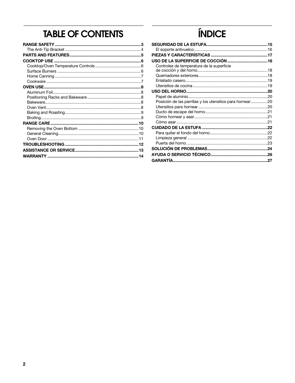 Estate W10162222A User Manual | Page 2 / 28