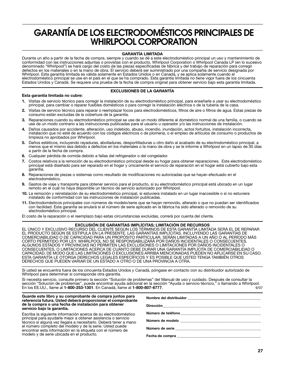Estate W10162222A User Manual | Page 27 / 28
