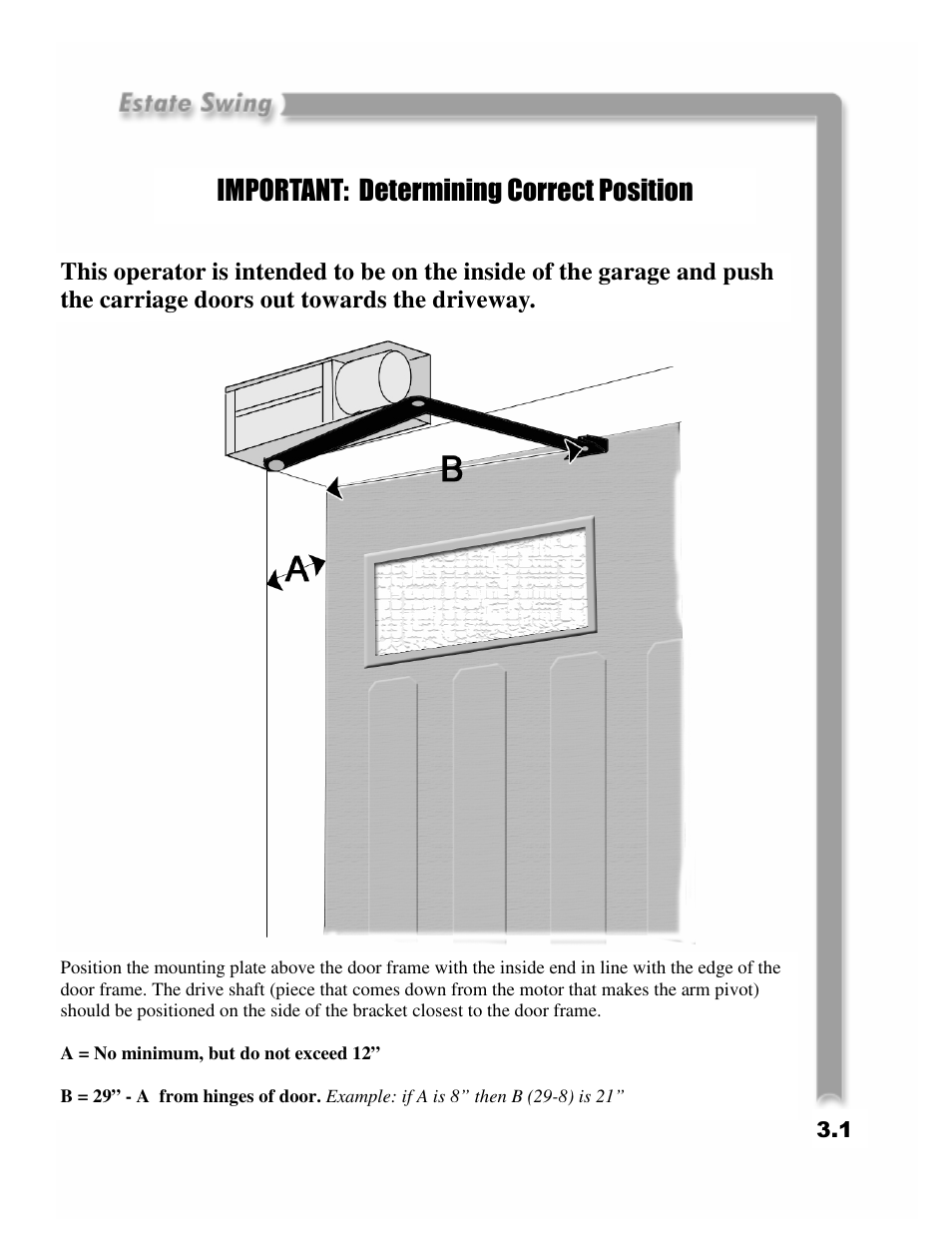 Important: determining correct position | Estate Swing E-SC 1600 User Manual | Page 10 / 32
