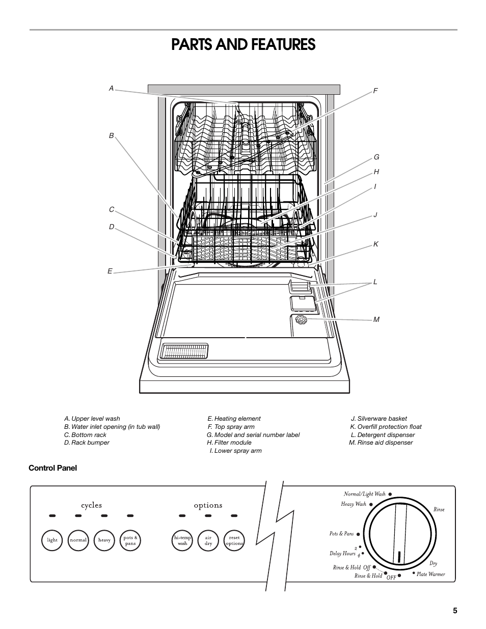 Parts and features | Estate TUD6710P User Manual | Page 5 / 16
