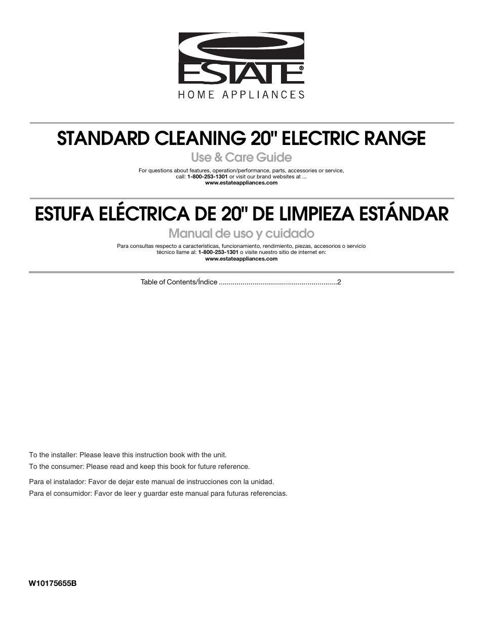 Estate W10175655B User Manual | 24 pages