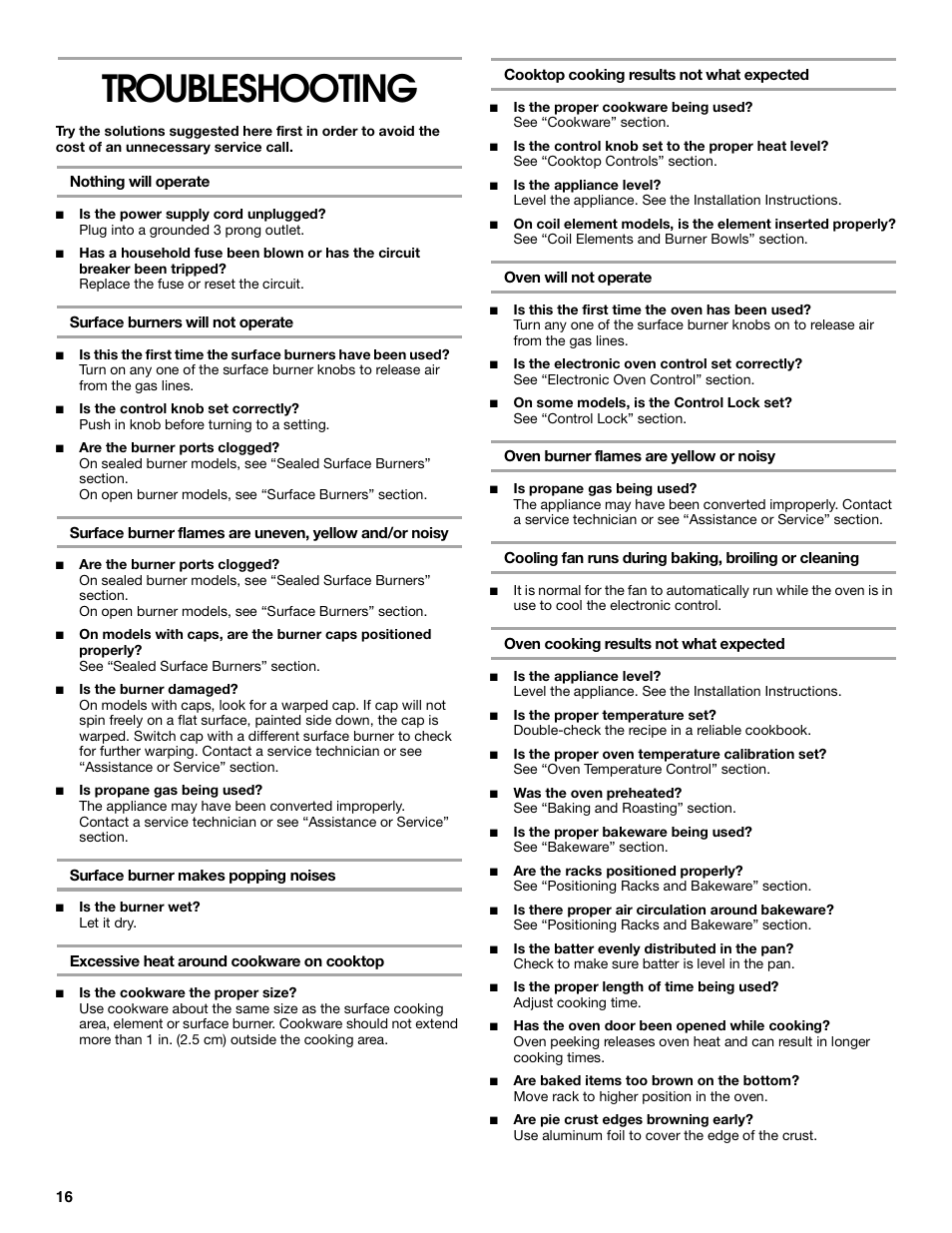 Troubleshooting | Estate TGS325 User Manual | Page 16 / 18