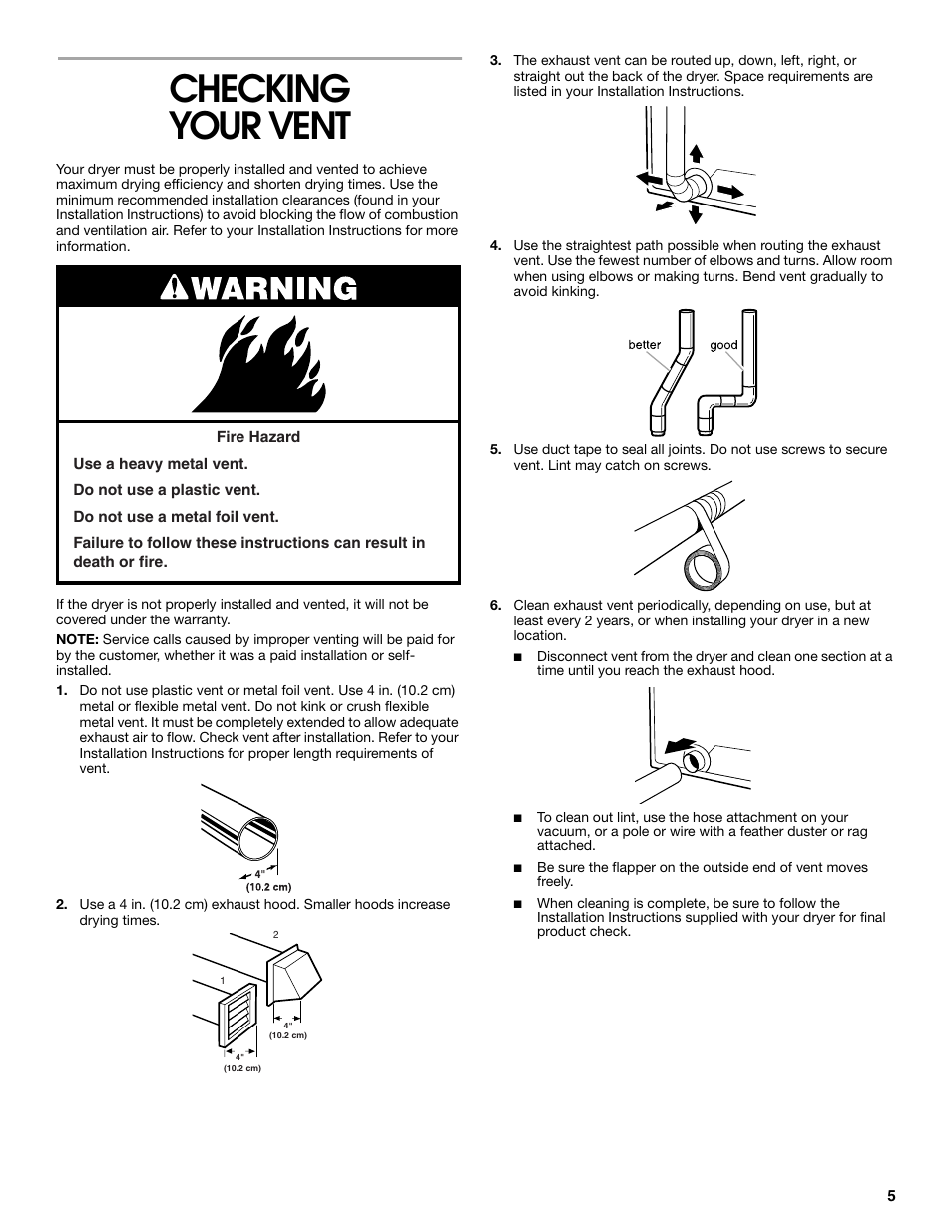 Checking your vent | Estate 8318478A User Manual | Page 5 / 12