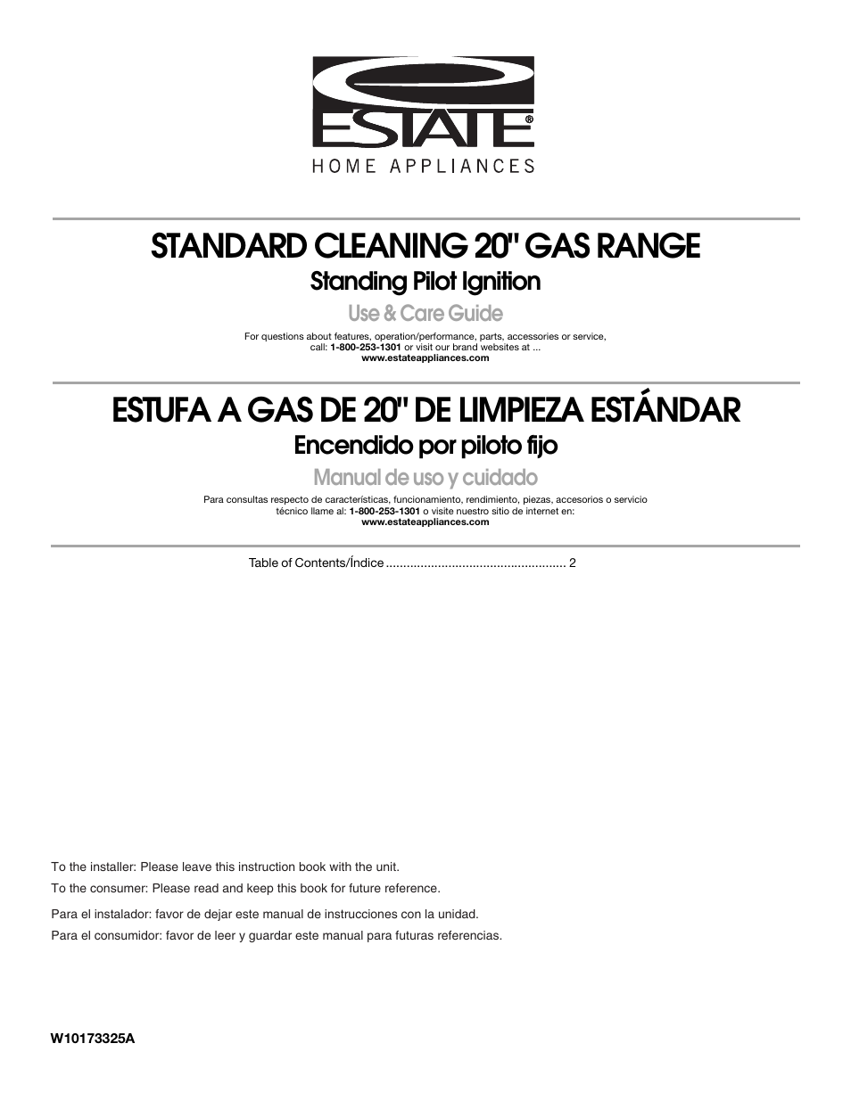 Estate W10173325A User Manual | 28 pages