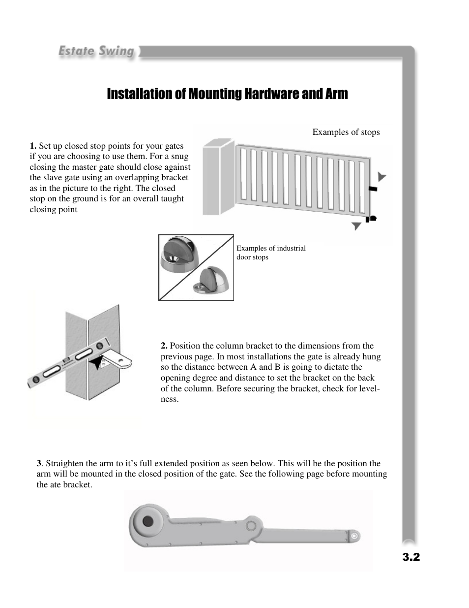 Installation of mounting hardware and arm | Estate E-SC 1102 User Manual | Page 14 / 38