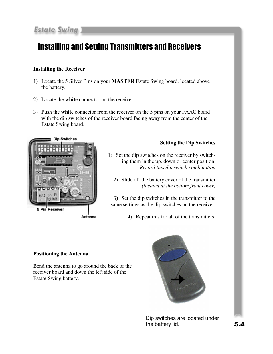 Installing and setting transmitters and receivers | Estate E-SC 1102 User Manual | Page 20 / 38