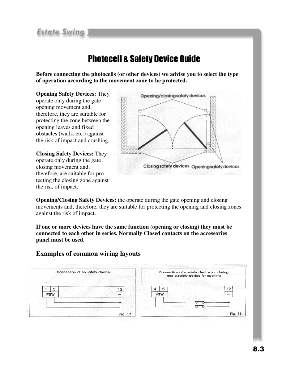 Photocell & safety device guide | Estate E-SC 1102 User Manual | Page 36 / 38