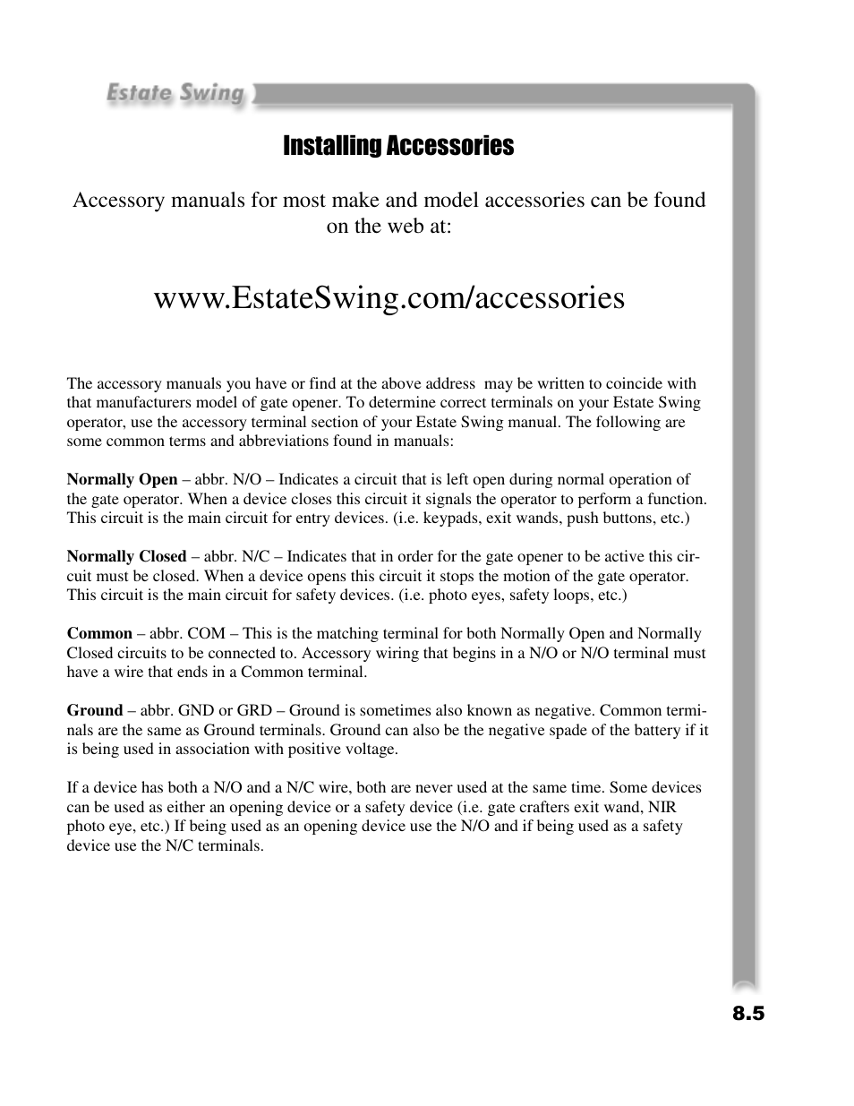 Installing accessories | Estate E-SC 1102 User Manual | Page 38 / 38