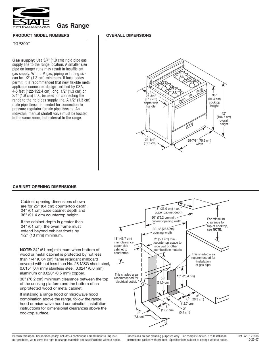 Estate TGP300T User Manual | 1 page