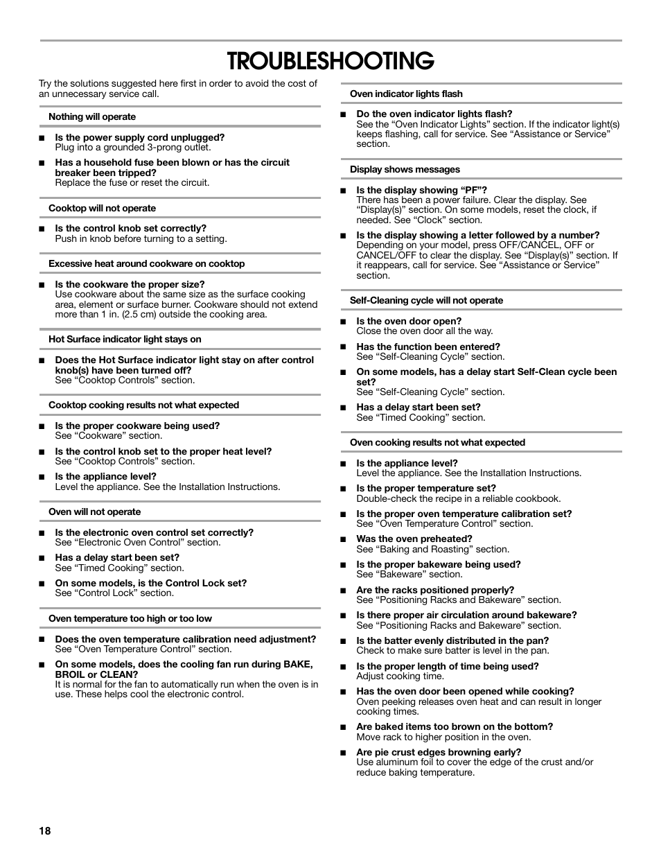 Troubleshooting | Estate 9782188A User Manual | Page 18 / 20