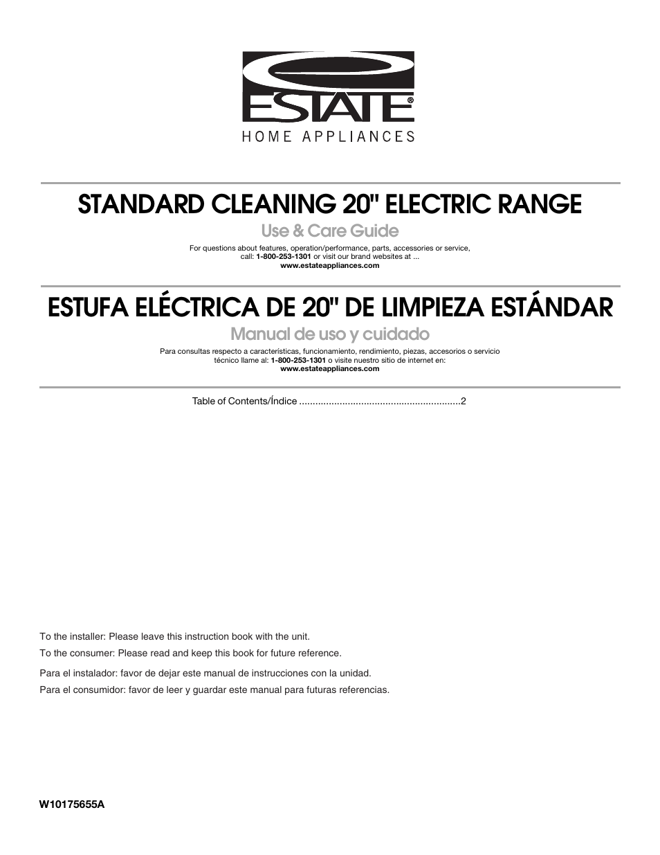 Estate W10175655A User Manual | 24 pages