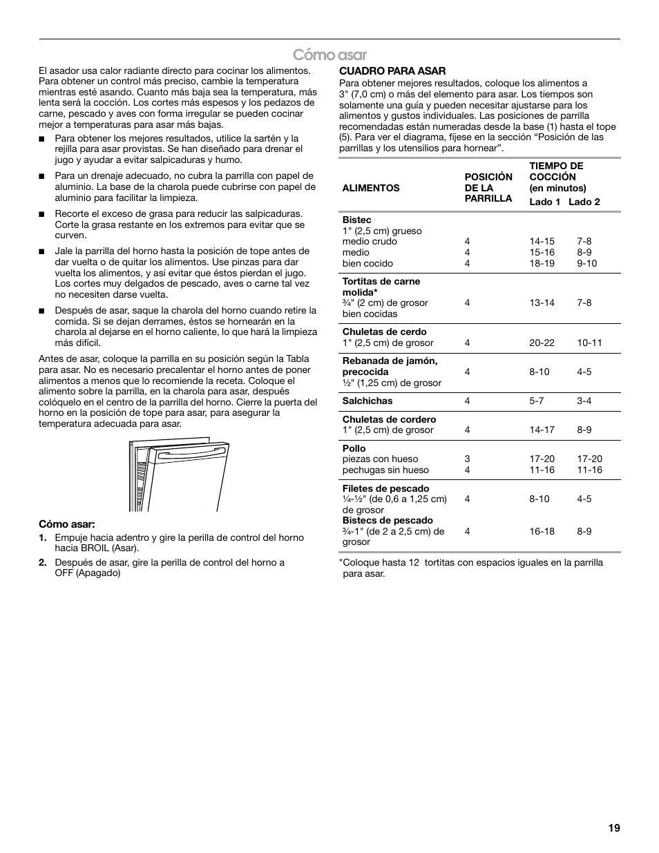 Cómo asar | Estate W10175655A User Manual | Page 19 / 24