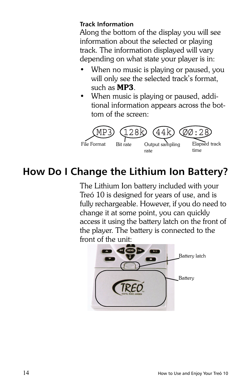 How do i change the lithium ion battery | E.Digital Treo 10 User Manual | Page 22 / 64