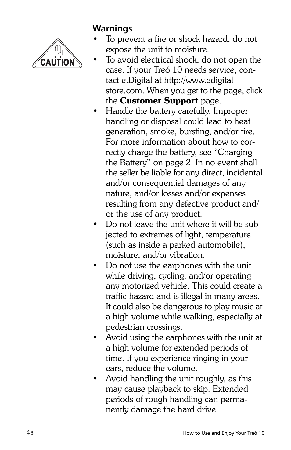 E.Digital Treo 10 User Manual | Page 56 / 64