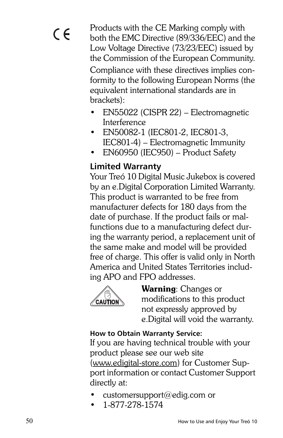 E.Digital Treo 10 User Manual | Page 58 / 64