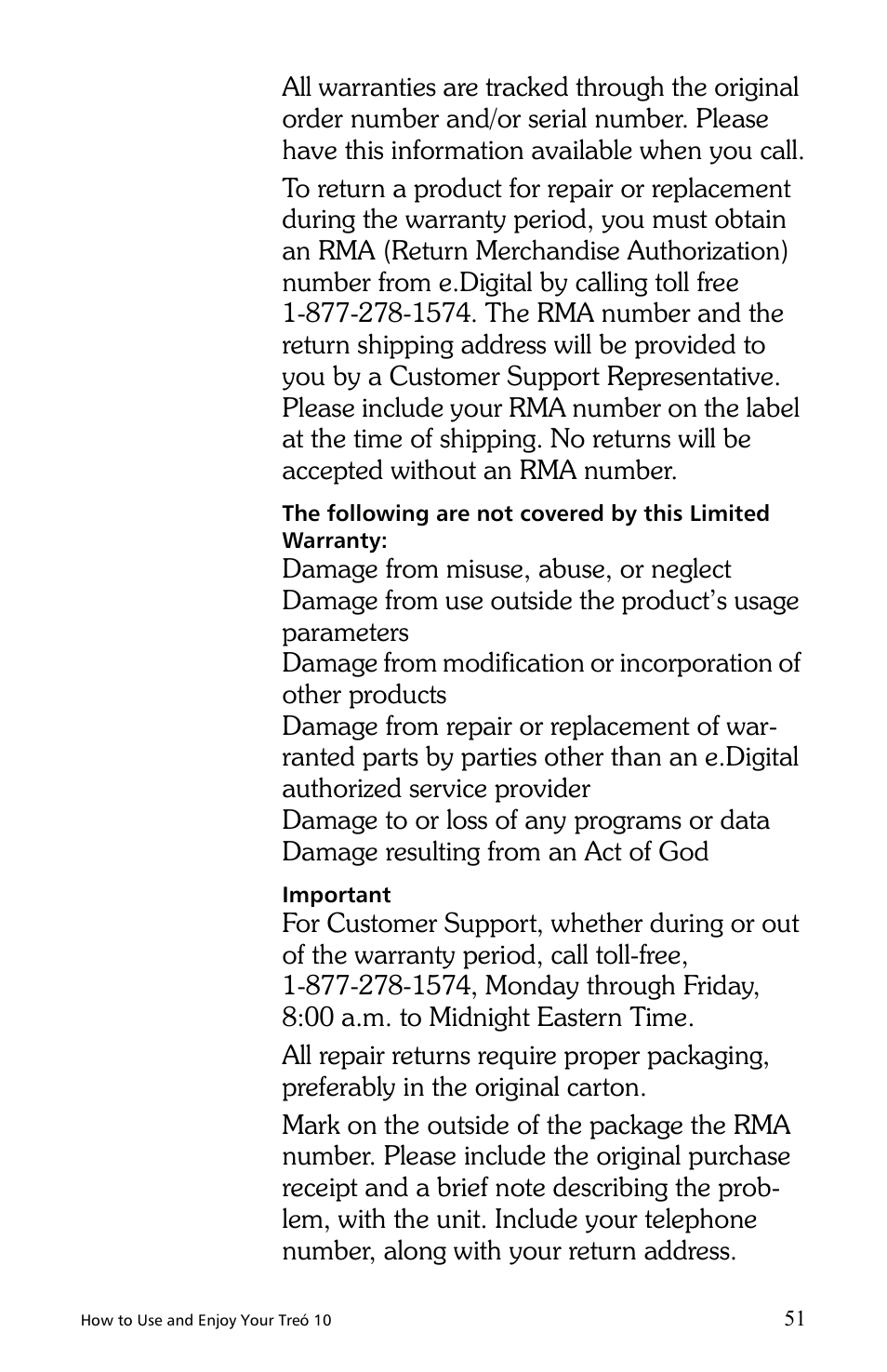 E.Digital Treo 10 User Manual | Page 59 / 64