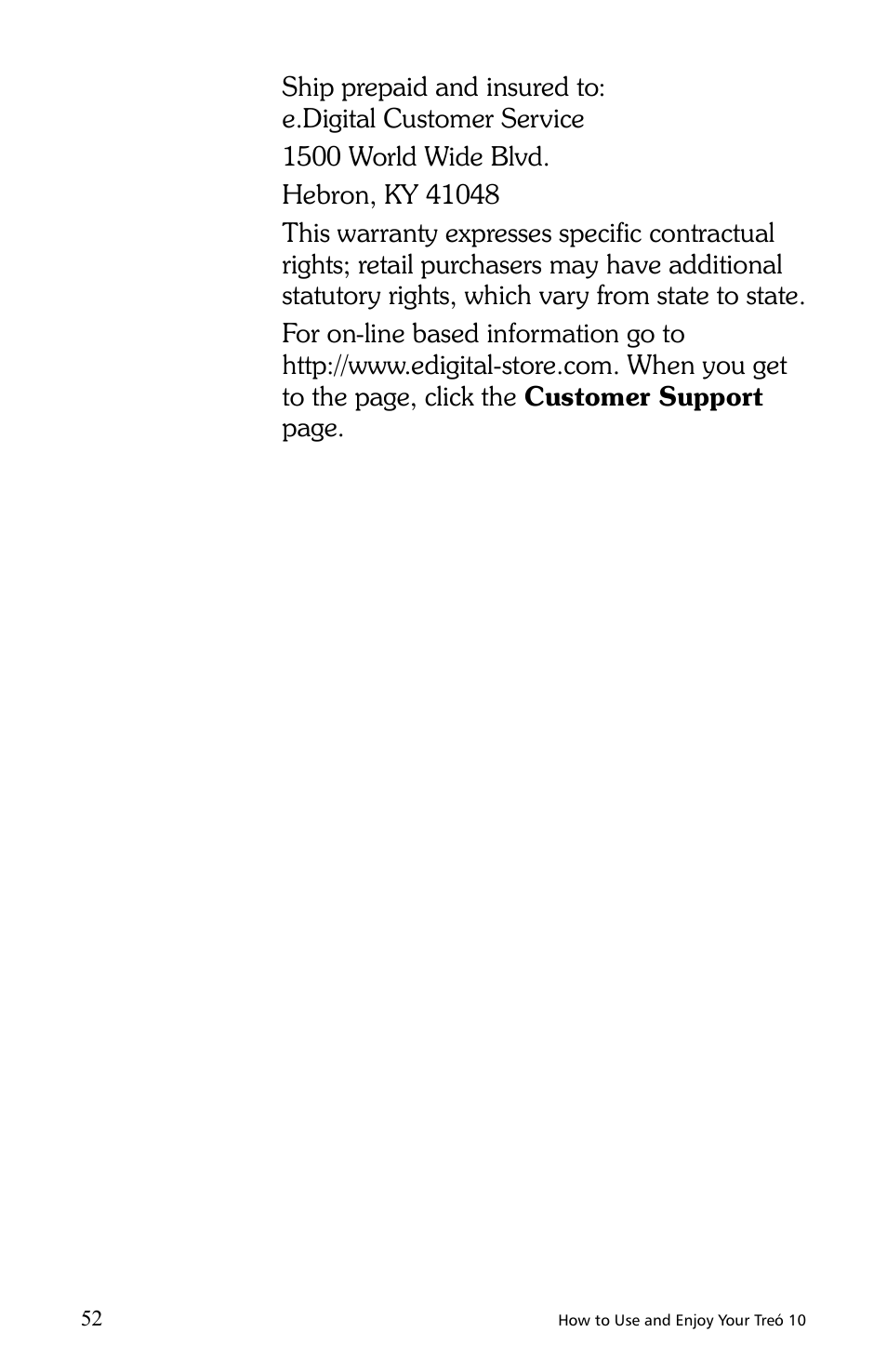 E.Digital Treo 10 User Manual | Page 60 / 64