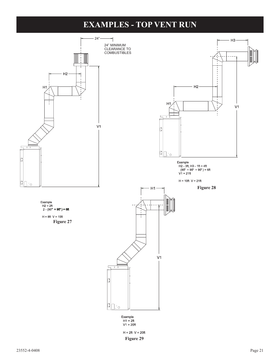 Examples - top vent run | Empire Comfort Systems DVD32FP3 User Manual | Page 21 / 60