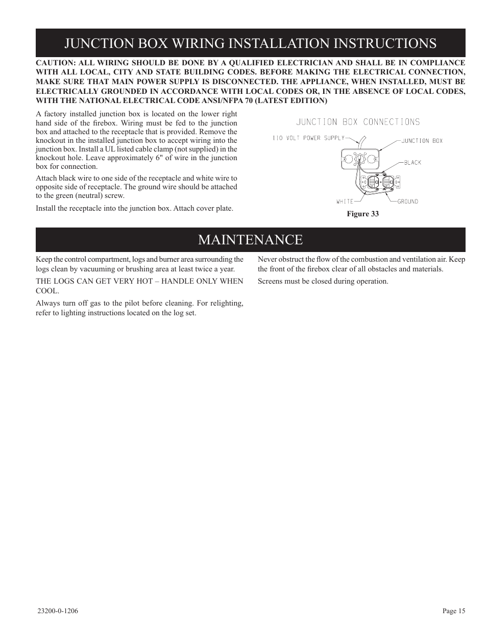Empire Comfort Systems VFD36FB2DF-1 User Manual | Page 15 / 20