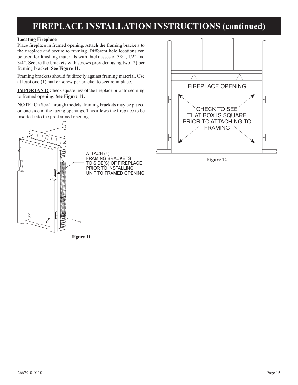 Fireplace installation instructions (continued) | Empire Comfort Systems VFP36SP32EN-2 User Manual | Page 15 / 40