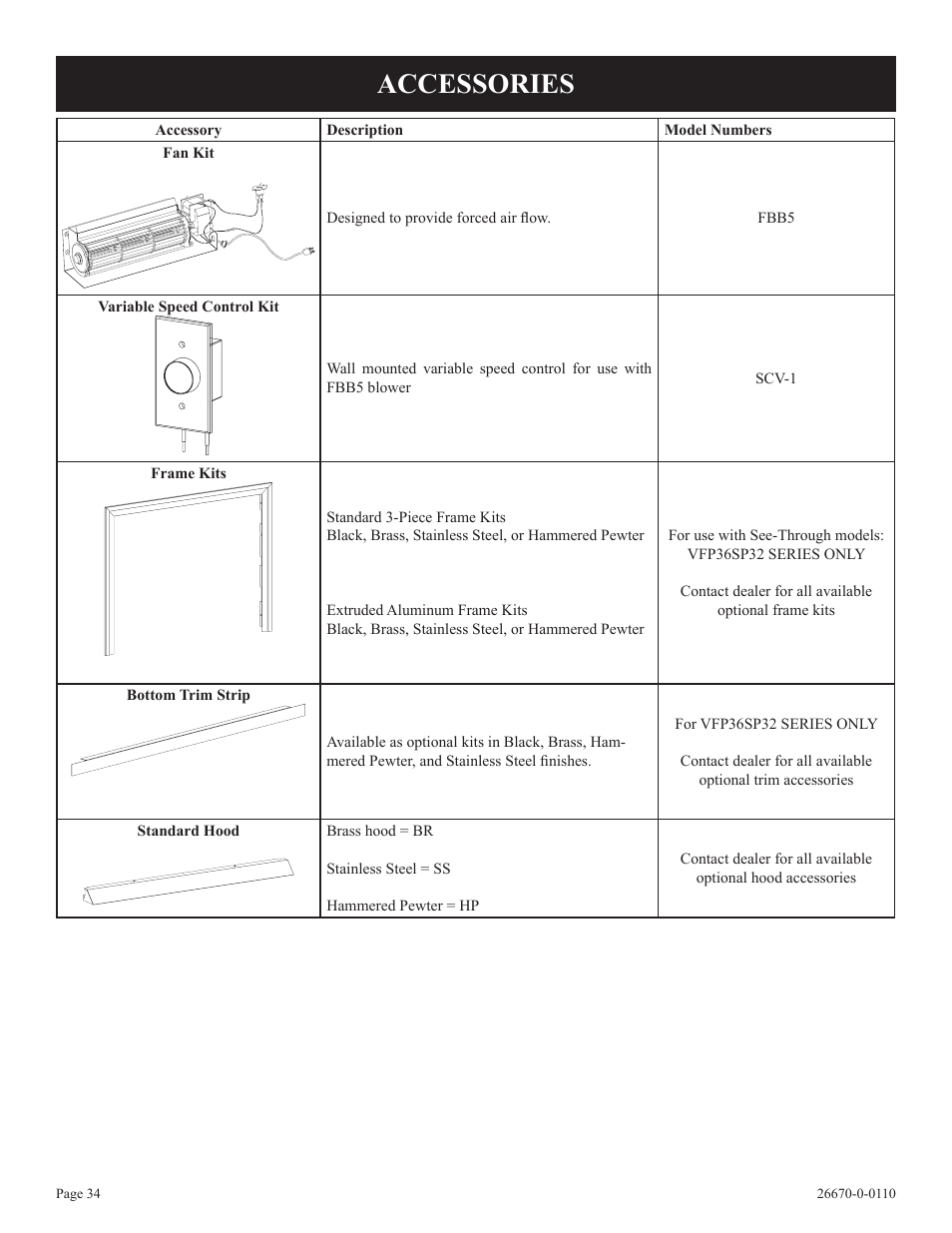 Accessories | Empire Comfort Systems VFP36SP32EN-2 User Manual | Page 34 / 40