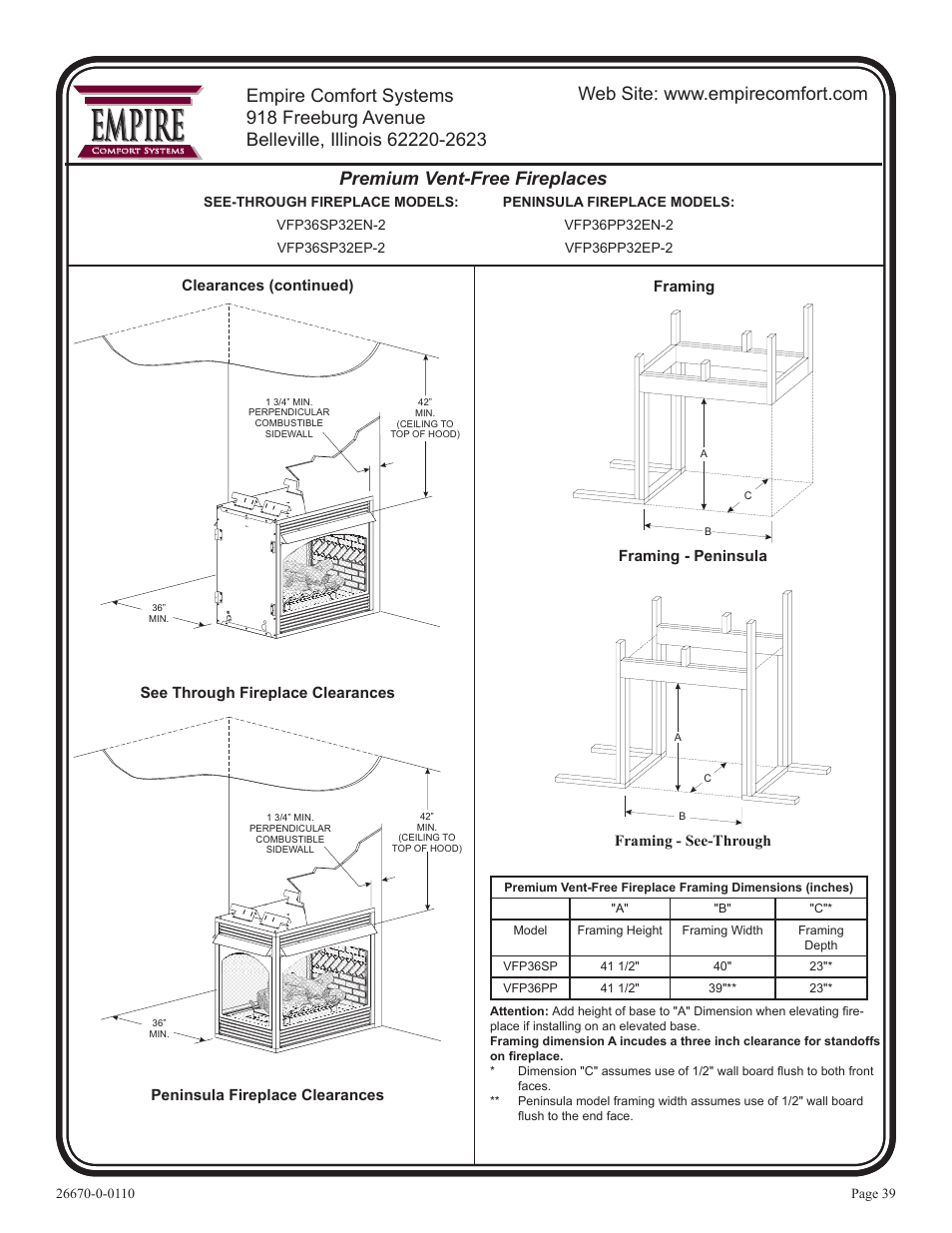 Empire | Empire Comfort Systems VFP36SP32EN-2 User Manual | Page 39 / 40