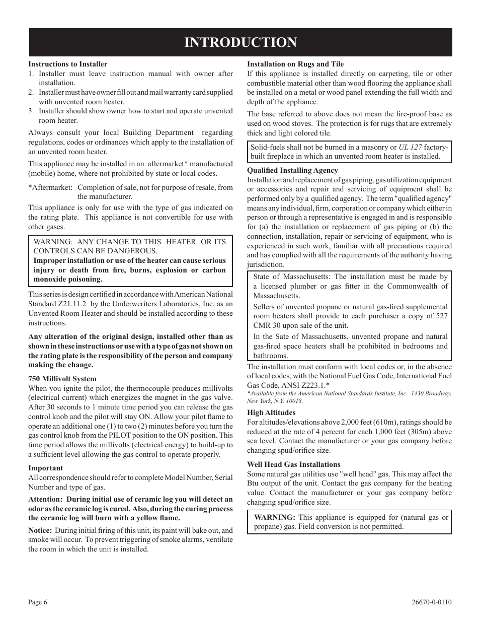 Introduction | Empire Comfort Systems VFP36SP32EN-2 User Manual | Page 6 / 40