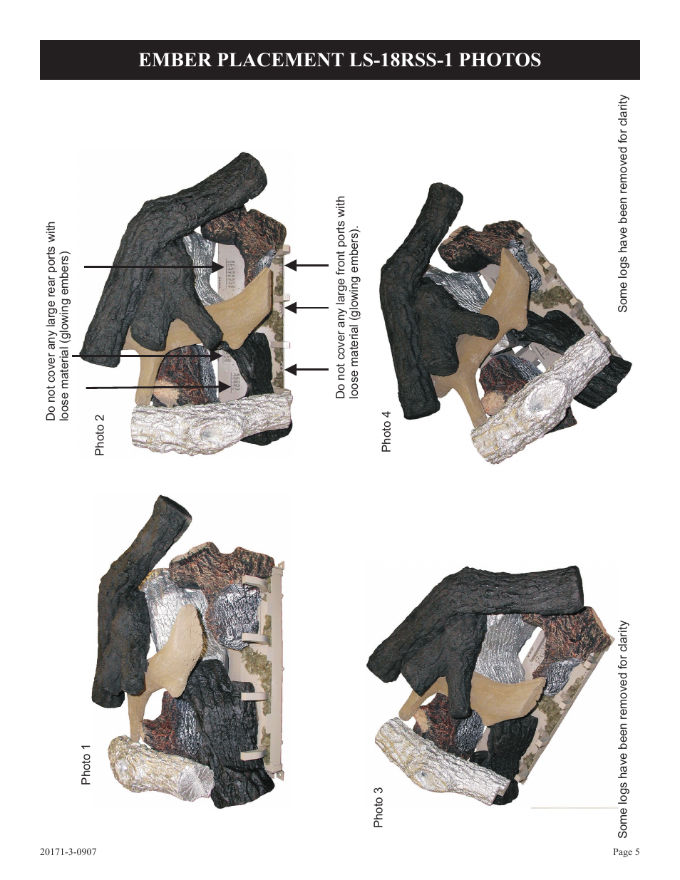 Ember placement ls-18rss-1 photos | Empire Comfort Systems LS-18RSS-1 User Manual | Page 5 / 12