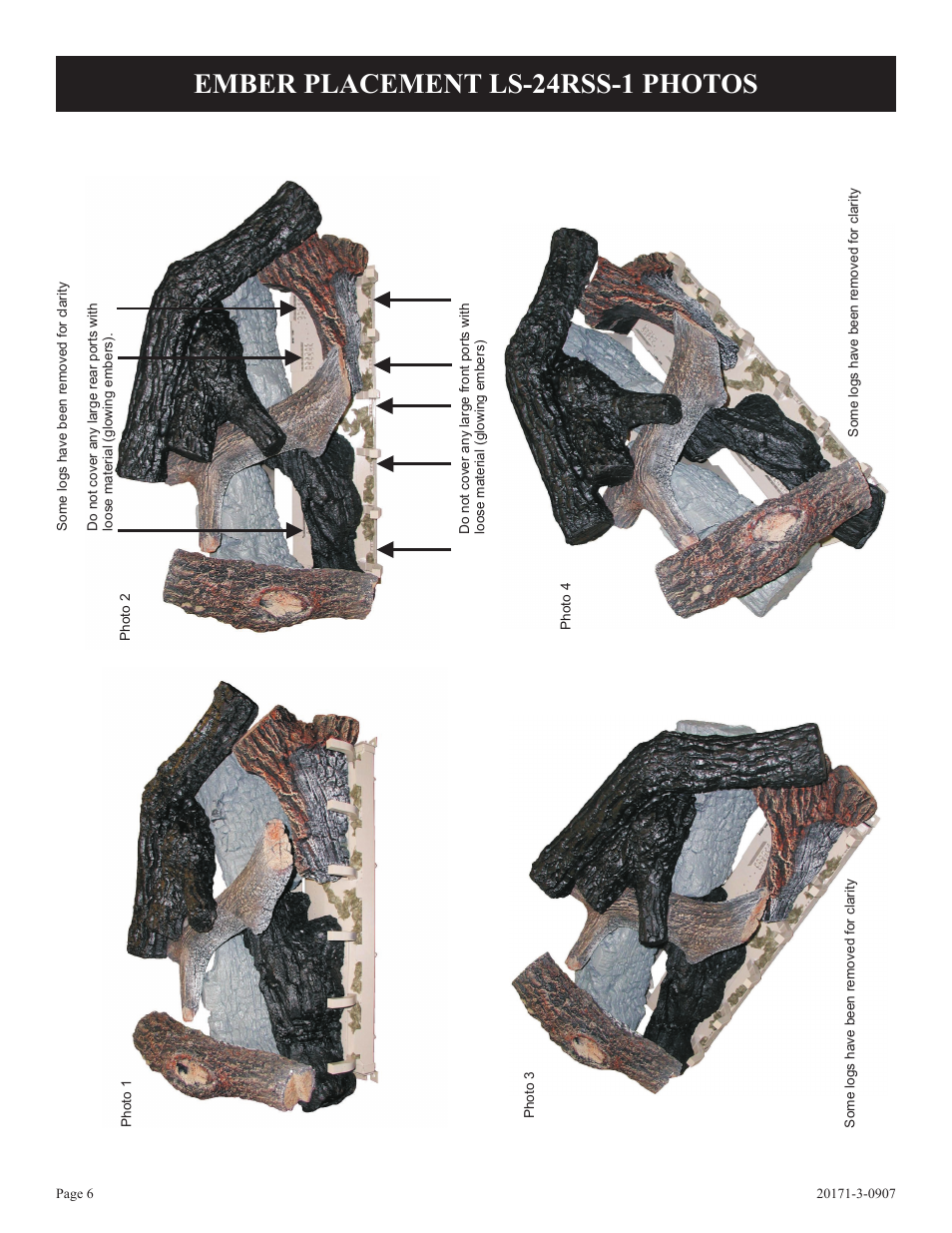 Ember placement ls-24rss-1 photos | Empire Comfort Systems LS-18RSS-1 User Manual | Page 6 / 12