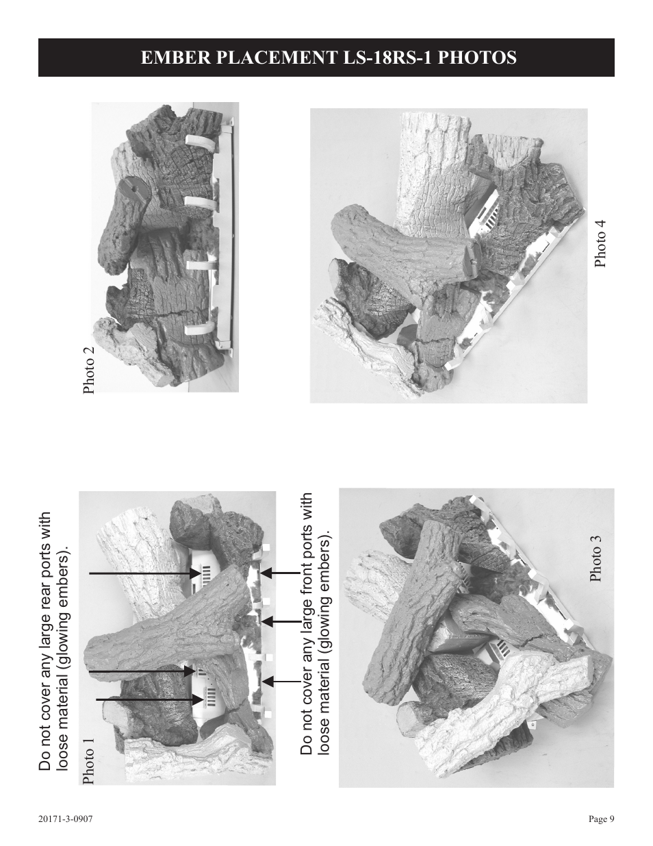Ember placement ls-18rs-1 photos | Empire Comfort Systems LS-18RSS-1 User Manual | Page 9 / 12