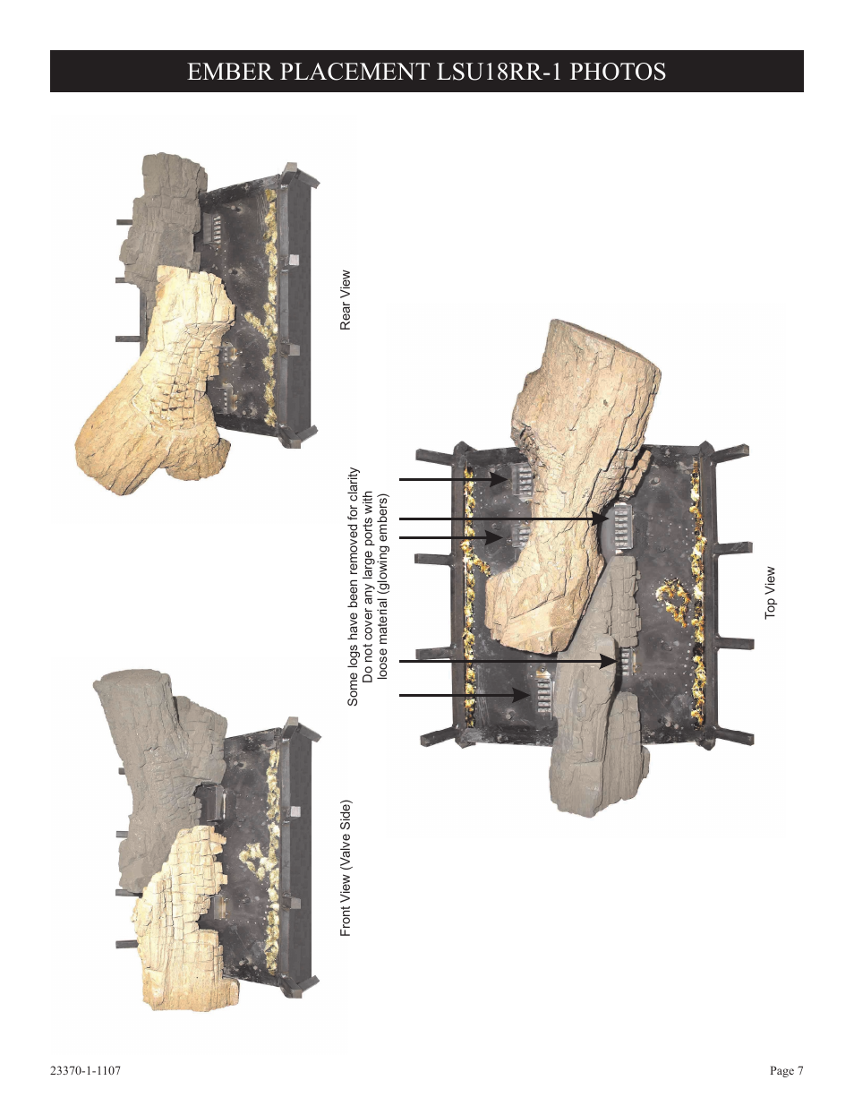 Ember placement lsu18rr-1 photos | Empire Comfort Systems LSU18RR-1 User Manual | Page 7 / 12