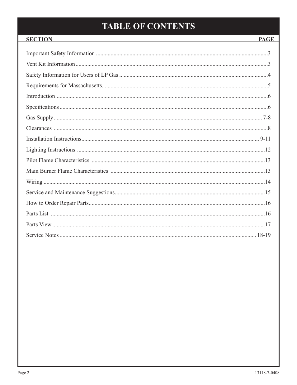 Empire Comfort Systems DV-55T-1 User Manual | Page 2 / 20