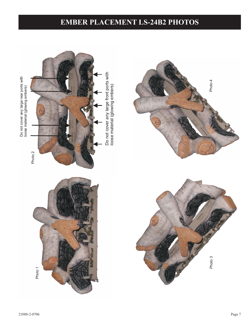 Ember placement ls-24b2 photos | Empire Comfort Systems LS-30B2-1 User Manual | Page 7 / 12