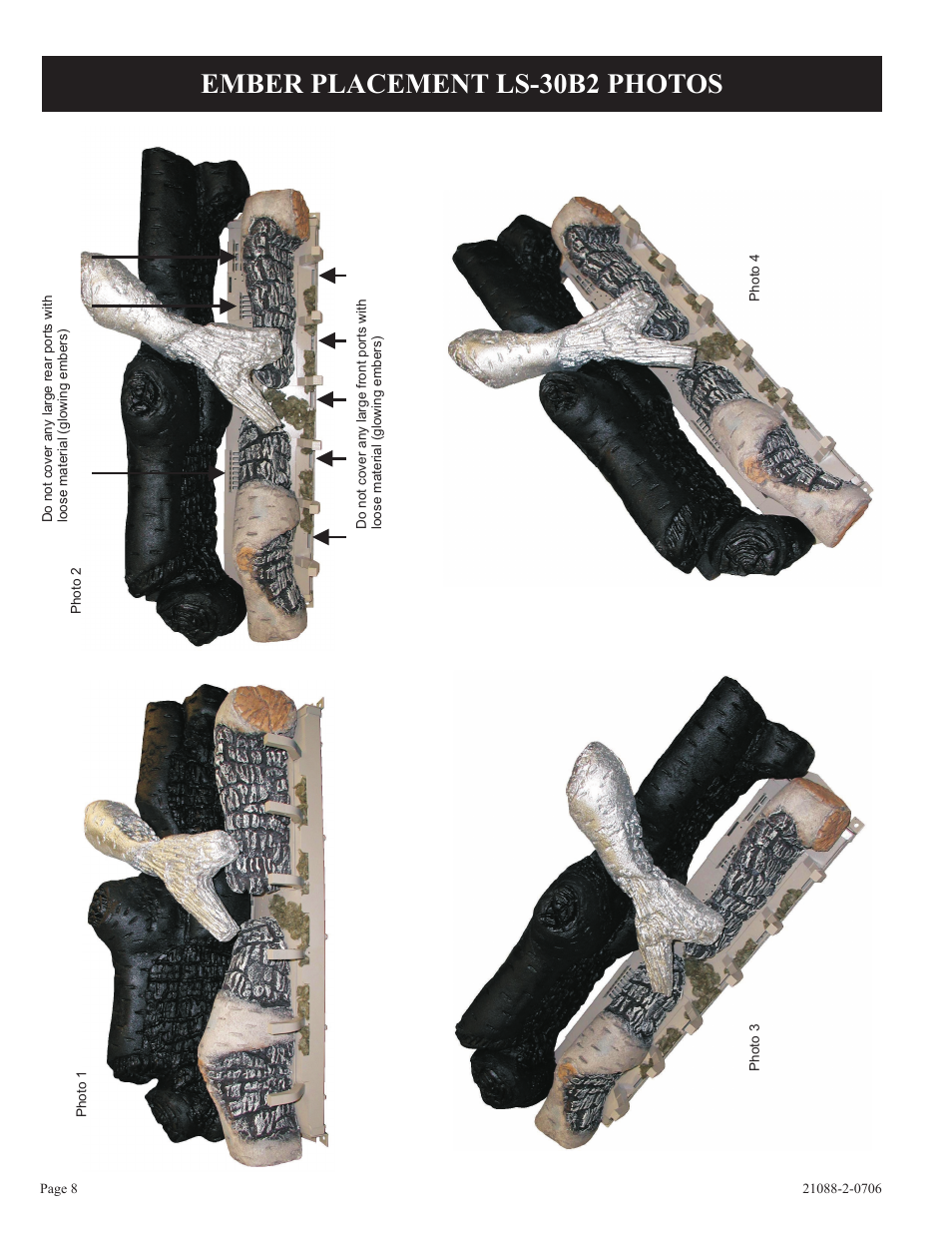 Ember placement ls-30b2 photos | Empire Comfort Systems LS-30B2-1 User Manual | Page 8 / 12