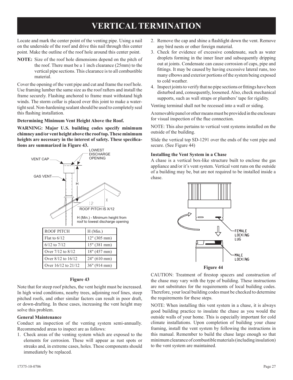 Vertical termination | Empire Comfort Systems DVP48FP7 User Manual | Page 27 / 56
