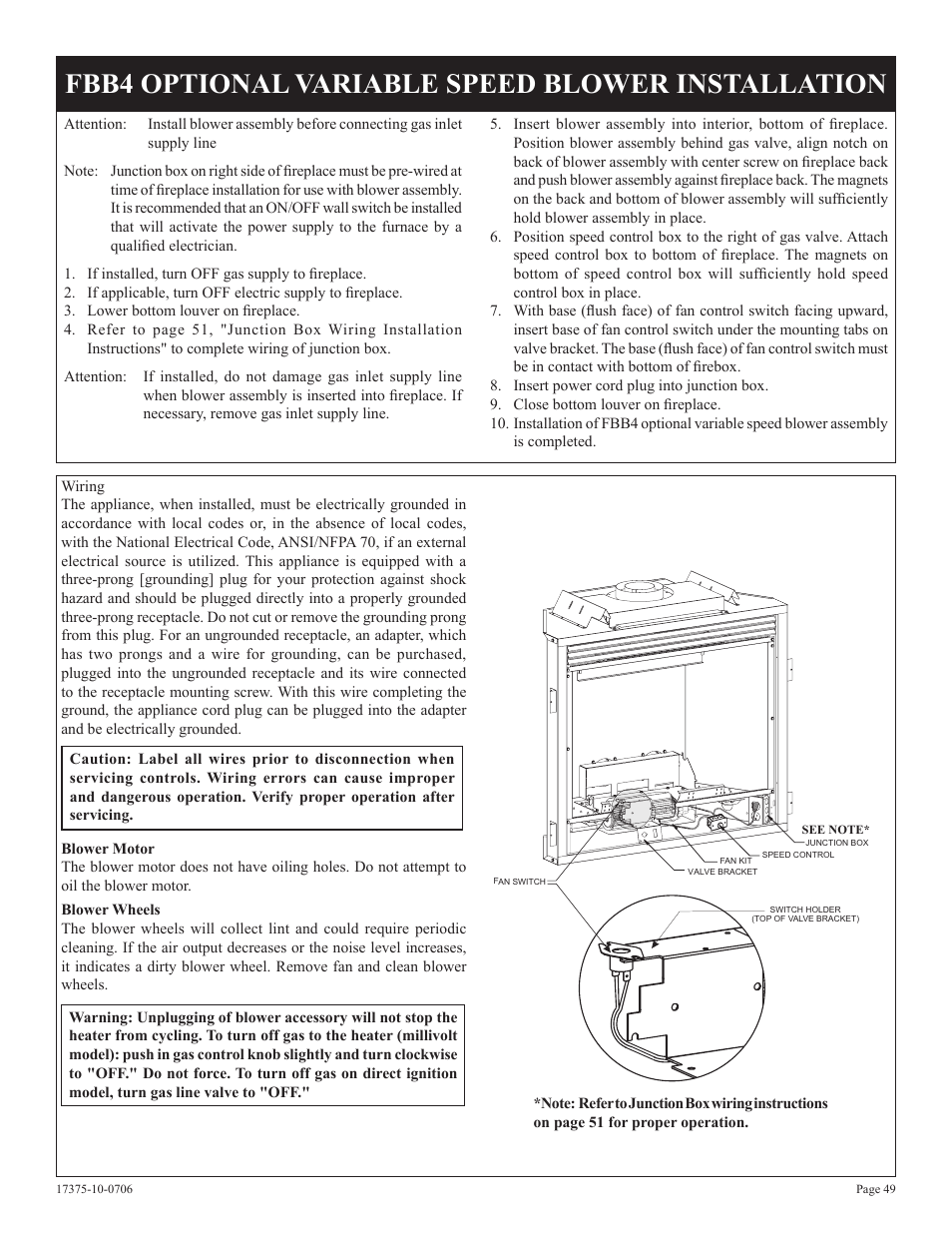 Fbb4 optional variable speed blower installation | Empire Comfort Systems DVP48FP7 User Manual | Page 49 / 56
