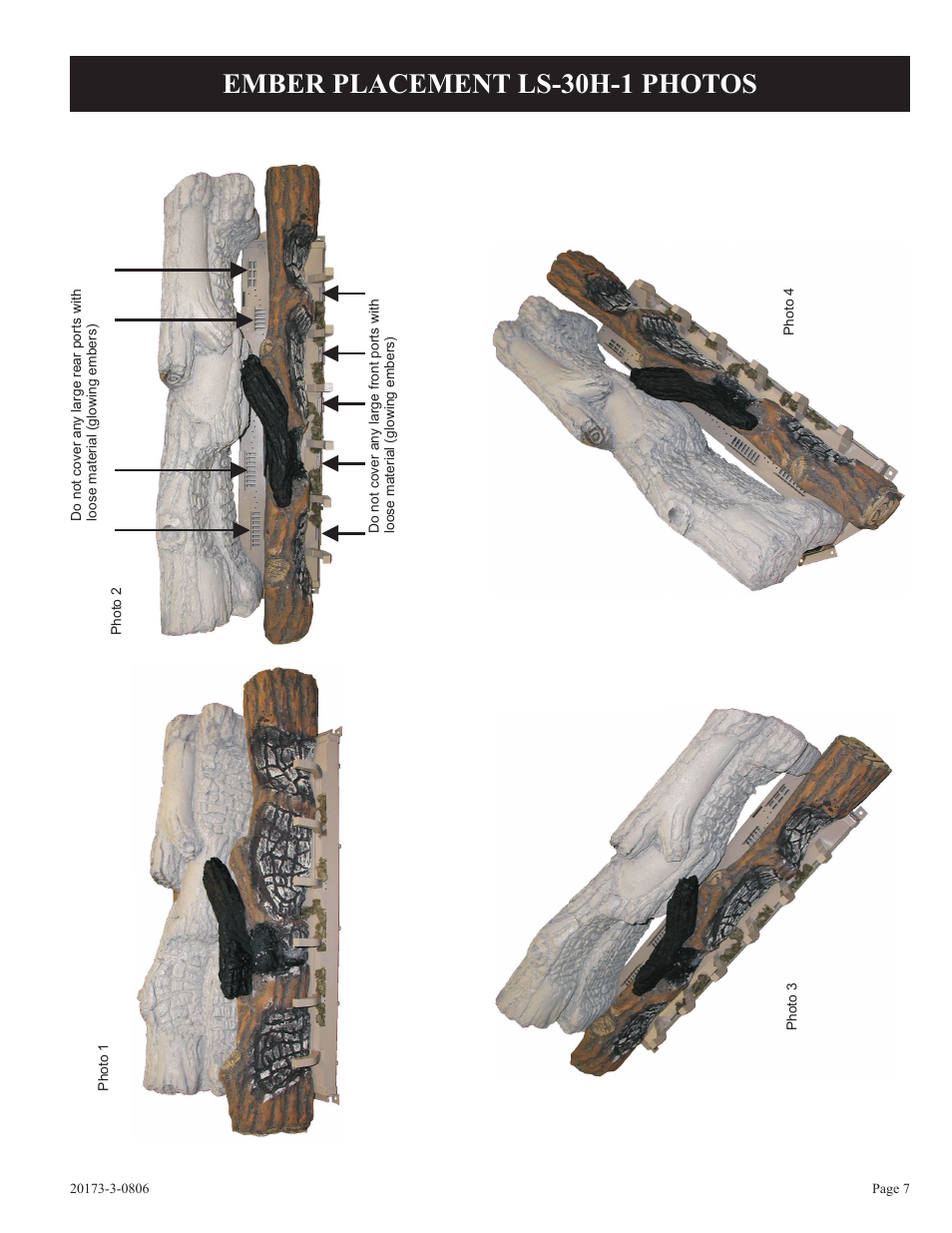 Ember placement ls-30h-1 photos | Empire Comfort Systems LS-18H-1 User Manual | Page 7 / 8