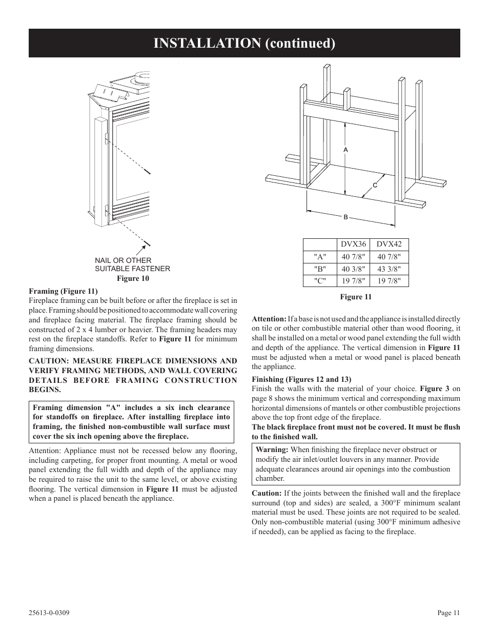 Installation (continued) | Empire Comfort Systems DVX36DP31 User Manual | Page 11 / 72