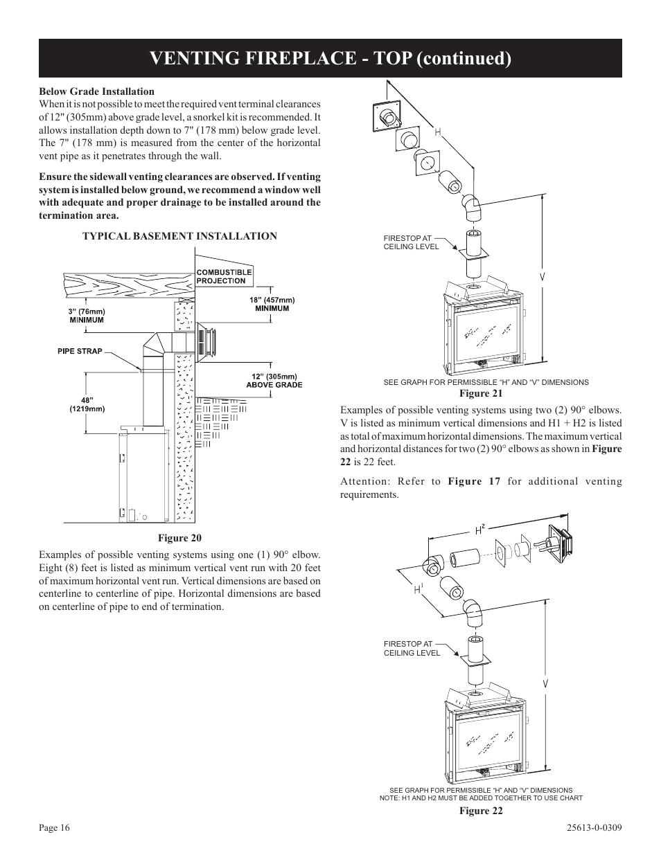 Venting fireplace - top (continued) | Empire Comfort Systems DVX36DP31 User Manual | Page 16 / 72