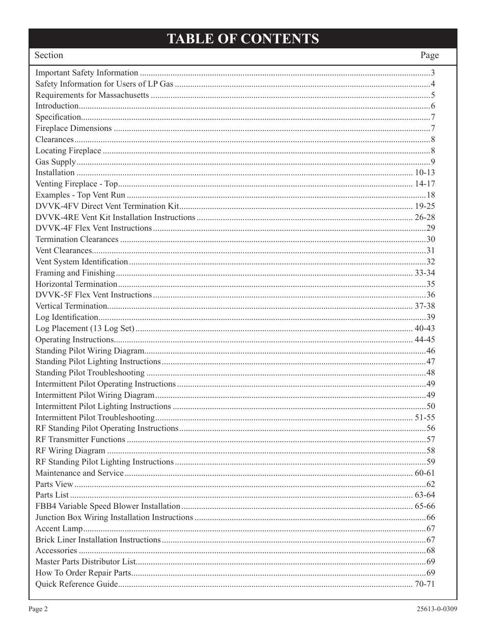 Empire Comfort Systems DVX36DP31 User Manual | Page 2 / 72