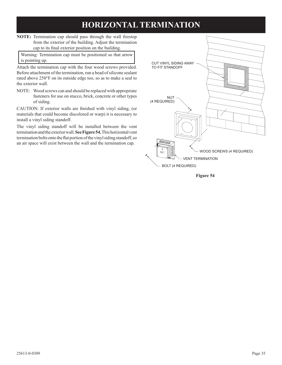 Horizontal termination | Empire Comfort Systems DVX36DP31 User Manual | Page 35 / 72
