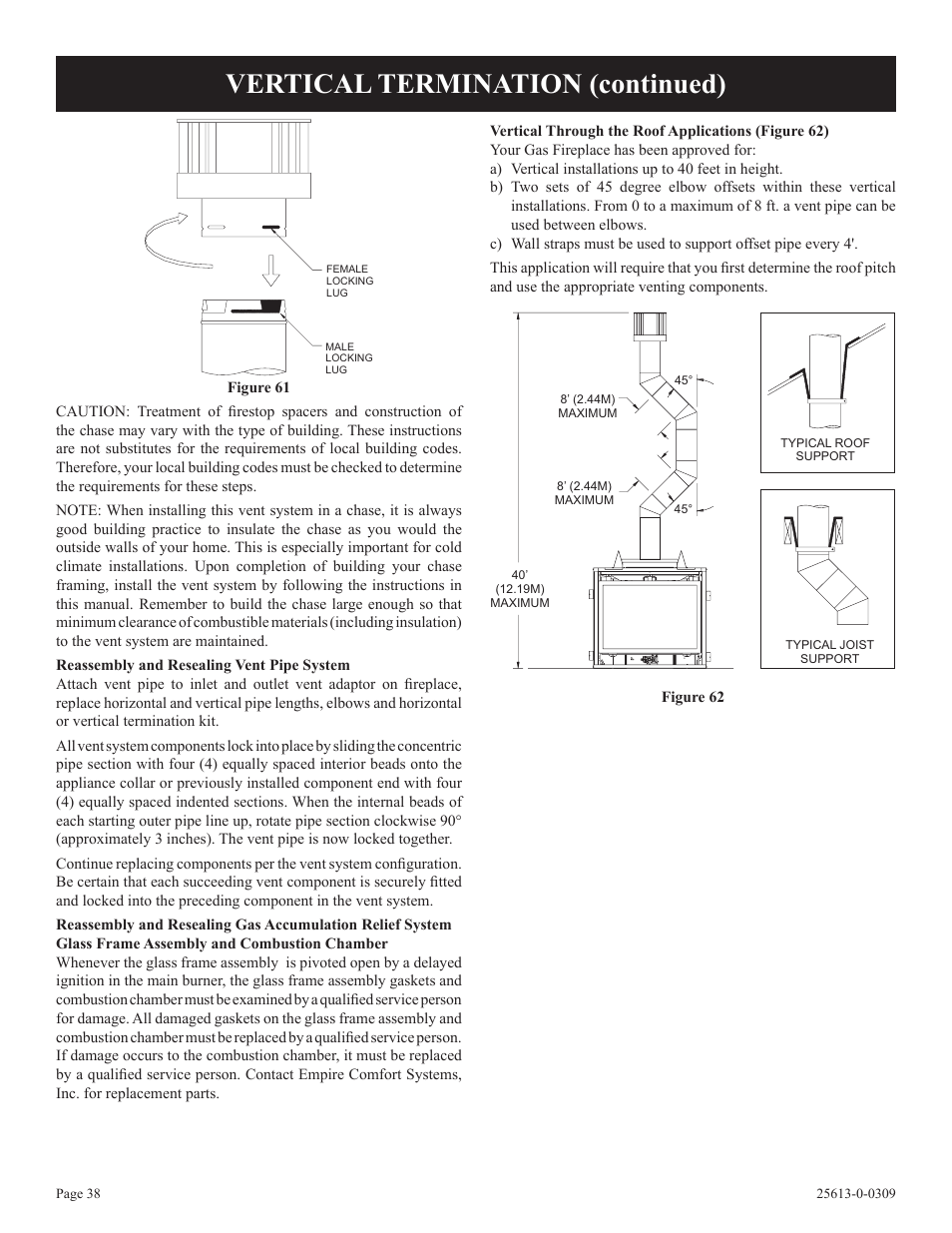 Vertical termination (continued) | Empire Comfort Systems DVX36DP31 User Manual | Page 38 / 72