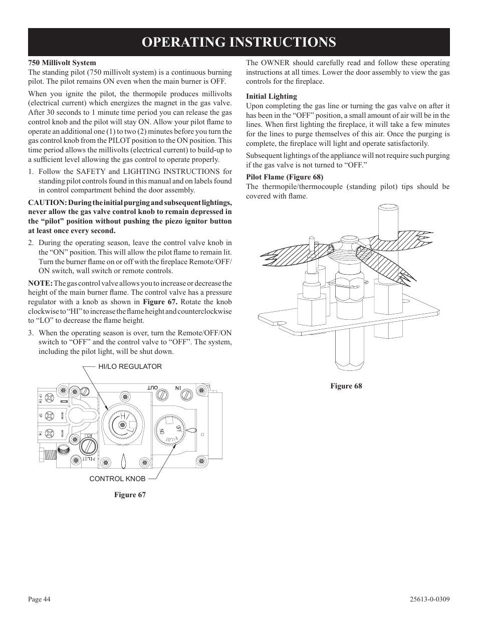 Operating instructions | Empire Comfort Systems DVX36DP31 User Manual | Page 44 / 72