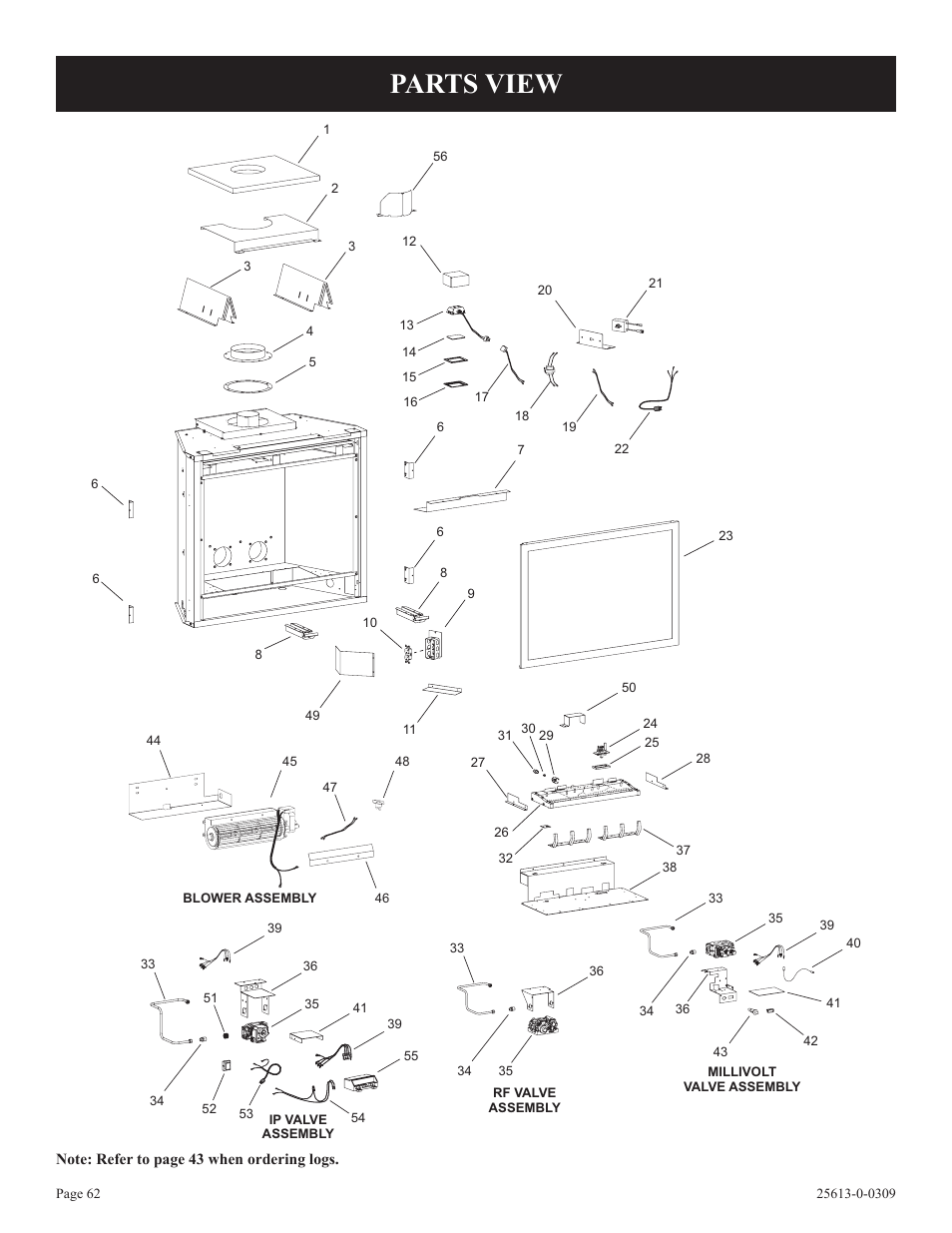 Parts view | Empire Comfort Systems DVX36DP31 User Manual | Page 62 / 72