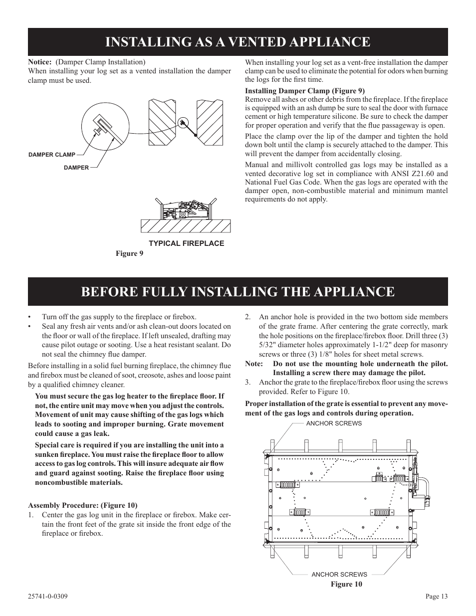 Empire Comfort Systems VFSUR30-2 User Manual | Page 13 / 24