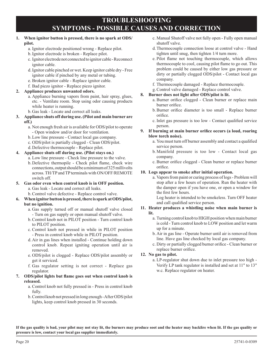 Empire Comfort Systems VFSUR30-2 User Manual | Page 20 / 24