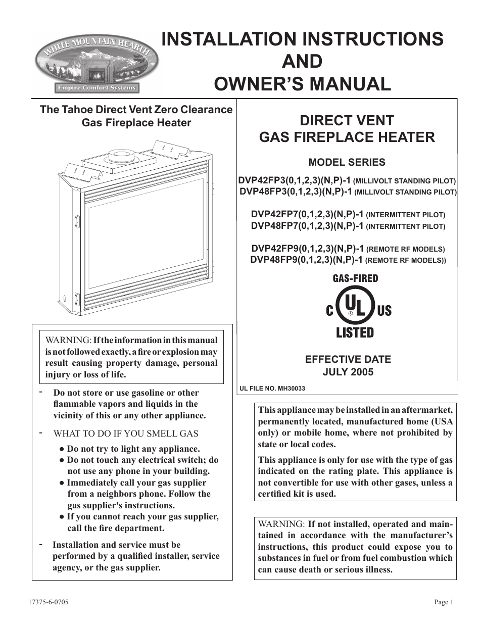 Empire Comfort Systems DVP42FP7  EN User Manual | 52 pages