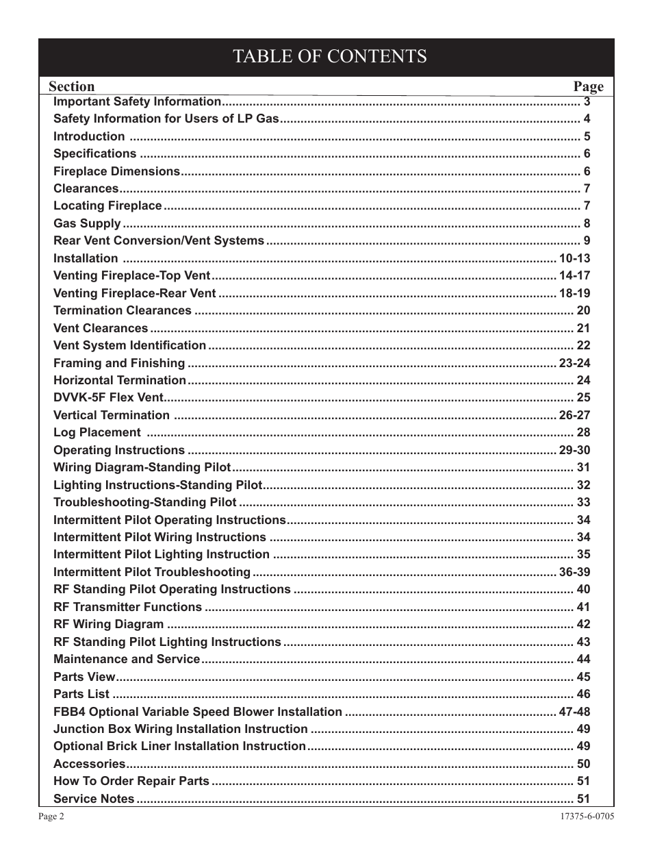 Empire Comfort Systems DVP42FP7  EN User Manual | Page 2 / 52